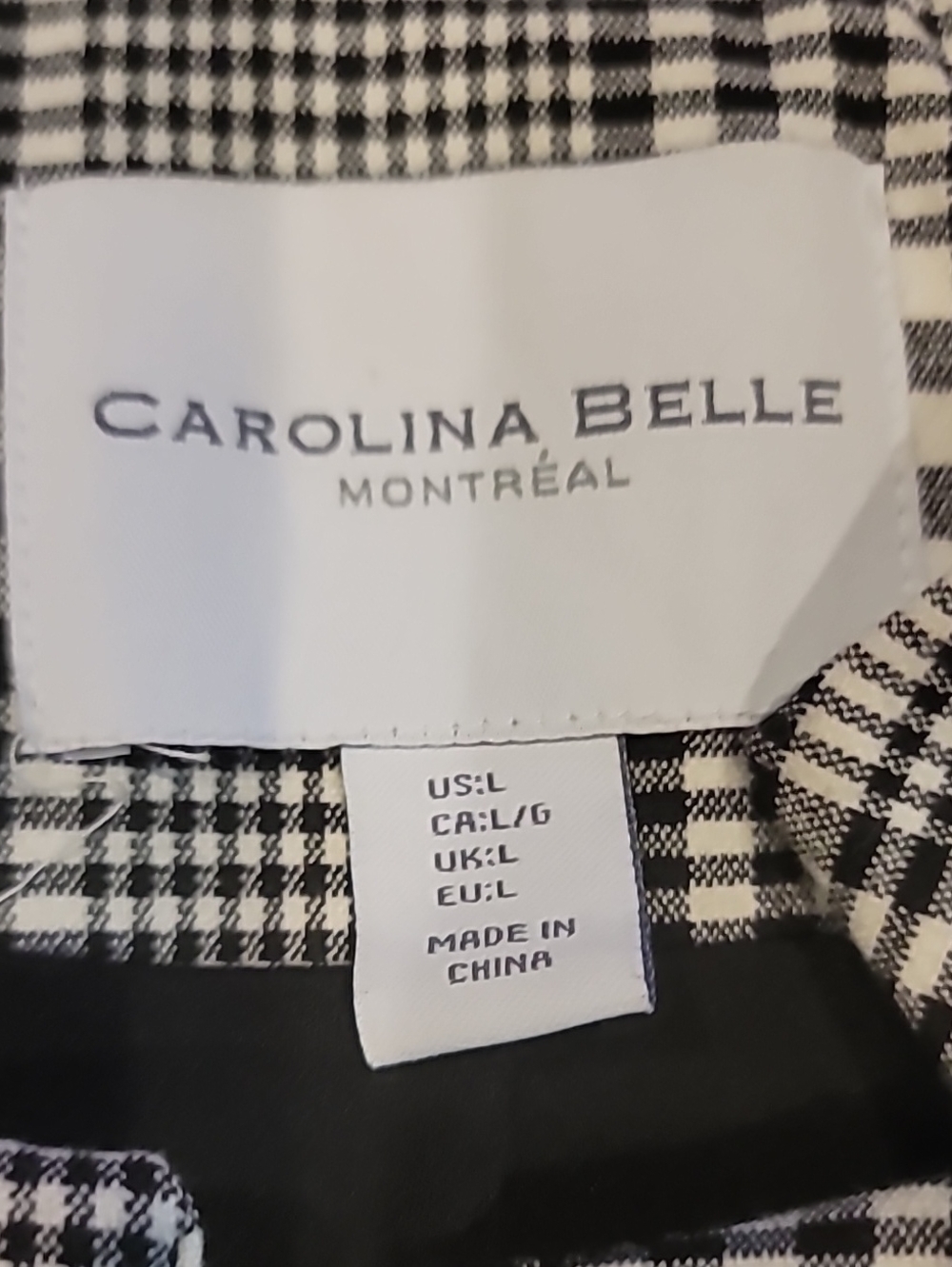 Carolina Belle Glen Plaid Top Coat Black White Large - Picture 7 of 15